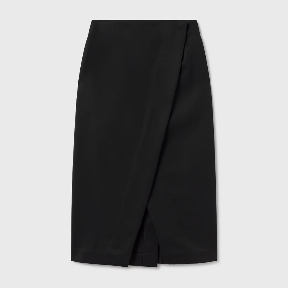 SILK LAUNDRY Wool Wrap Skirt in Black - Size Medium *BRAND NEW